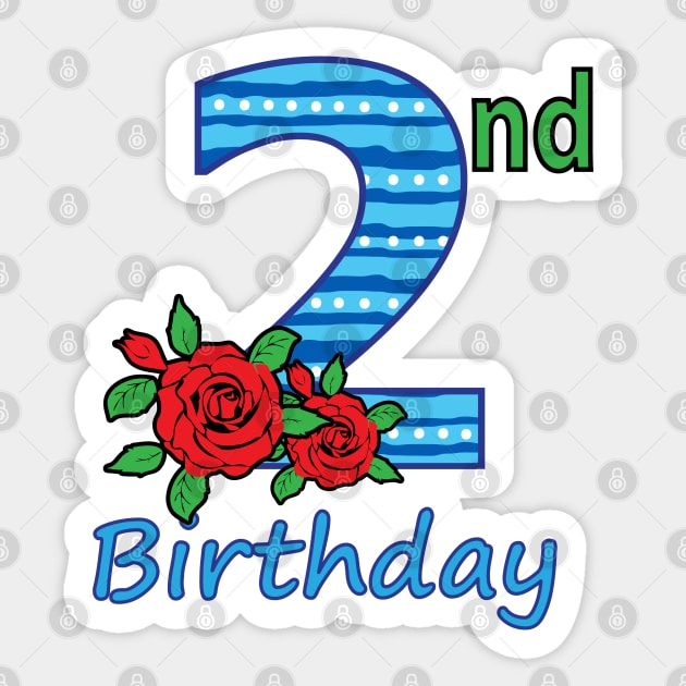 2nd Flower - 2nd Birthday - Flower - Floral - Birthday Sticker by lunamoonart